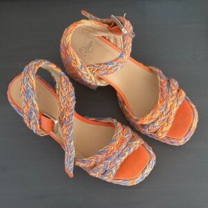 Castaner Orange and Blue Braided Espadrilles